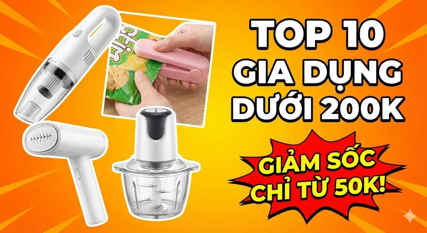 Top 10 Món Đồ Gia Dụng Dưới 200k Tiện Ích Đang Giảm Giá Sốc: "Nhỏ Mà Có Võ" Giúp Bạn Đổi Đời Có một sự thật thú vị trong tâm lý học mua sắm: Đôi khi, niềm vui không đến từ việc sở hữu một chiếc tủ lạnh 20 triệu hay một chiếc TV màn hình cong đắt đỏ. Niềm vui thực sự lại đến từ những món đồ nhỏ xíu, giá chỉ bằng vài cốc trà sữa nhưng lại giải quyết được những sự bất tiện "nhức nhối" hàng ngày. Bạn đã bao giờ phát điên vì mùi tỏi bám trên tay cả ngày không hết? Bạn mệt mỏi vì quần áo bị xù lông trông cũ kỹ? Hay đơn giản là bạn muốn căn bếp gọn gàng hơn mà ngân sách lại eo hẹp? Chào mừng bạn đến với thế giới của Đồ gia dụng giá rẻ dưới 200k. Đây là phân khúc sản phẩm sôi động nhất trên Shopee và Lazada, nơi bạn có thể tìm thấy những phát minh thông minh đến bất ngờ với mức giá "hạt dẻ". Không cần phải chờ đợi đến các đợt sale lớn như trong bài viết Săn Deal Đồ Gia Dụng Thông Minh: Nên Mua Vào “Ngày Đôi” Hay Black Friday?, ngay bây giờ, bạn hoàn toàn có thể "nâng cấp" cuộc sống của mình với danh sách 10 món bảo bối dưới đây. ![ALT: Hình ảnh collage tổng hợp các món đồ gia dụng nhỏ xinh nhiều màu sắc, có nhãn giá dưới 200k] 1. Máy Xay Tỏi Ớt Cầm Tay Mini (Giá khoảng: 30k - 80k) Mở đầu danh sách là "vua của các loại bếp". Nếu bạn vẫn đang hì hục dùng dao băm tỏi, ớt khiến mắt cay xè và tay ám mùi, thì đây là món đồ phải mua ngay lập tức. Tại sao nó lại Hot? Chỉ với kích thước bằng một hũ kem dưỡng da, chiếc máy này được trang bị lưỡi dao inox 304 sắc bén. Bạn chỉ cần cho tỏi, ớt, hành, thậm chí là một ít thịt nạc vào, nhấn nút (hoặc giật dây với bản cơ) trong 10 giây. Tất cả sẽ được xay nhuyễn mịn. Bản chạy pin (Sạc USB): Tiện lợi, lực xay mạnh hơn. Bản dây rút: Bền bỉ, không lo chai pin, giá siêu rẻ (chỉ tầm 30k). Lưu ý khi mua Món này chỉ phù hợp để xay gia vị hoặc lượng thực phẩm rất ít (ăn dặm cho bé). Nếu bạn có nhu cầu xay thịt làm chả, giò cho cả gia đình, đừng phí tiền mua loại này. Hãy đầu tư các dòng máy xay chuyên dụng công suất lớn từ các thương hiệu lớn. Bạn có thể tham khảo các deal máy xay xịn sò trong bài viết Mã Giảm Giá Philips Chính Hãng Toàn Tập: Cập Nhật Các Deal Độc Quyền để đảm bảo độ bền lâu dài. 2. Máy Cắt Lông Xù Quần Áo (Giá khoảng: 90k - 150k) Mùa đông đến, những chiếc áo len, áo dạ hay áo nỉ (hoodie) yêu thích của bạn bỗng dưng bị xù lông lỗ chỗ sau vài lần giặt. Đừng vội vứt chúng đi! "Bác sĩ" thẩm mỹ cho quần áo Máy cắt lông xù hoạt động như một chiếc máy cạo râu khổng lồ. Với lưỡi dao xoay tốc độ cao được bảo vệ bởi lớp lưới thép an toàn, nó "liếm" sạch các cục bông xù trên bề mặt vải, trả lại vẻ phẳng phiu như mới cho trang phục. Hiệu quả: Khôi phục 90% độ mới của áo len, tất, khăn quàng. Tiện ích: Hộp chứa bụi lớn, dễ vệ sinh. Nhiều loại sạc pin dùng được cả tiếng đồng hồ. Mẹo nhỏ: Khi dùng, hãy trải phẳng áo ra mặt bàn. Đừng ấn quá mạnh tay kẻo lưỡi dao "cắn" vào vải gây rách áo. 3. Máy Hàn Miệng Túi Mini (Giá khoảng: 20k - 50k) Bạn ăn bim bim dở và không biết làm sao để nó vẫn giòn? Bạn chia nhỏ thực phẩm cất tủ lạnh nhưng sợ ám mùi? Máy hàn miệng túi mini chính là giải pháp. Nguyên lý hoạt động Sử dụng nhiệt độ nóng chảy để hàn kín miệng túi nilon. Một số loại xịn hơn (khoảng 100k) còn có thêm chức năng hút chân không đơn giản. Combo hoàn hảo cho người yêu bếp Đây là trợ thủ đắc lực cho việc bảo quản thực phẩm (Meal Prep). Đặc biệt, nếu bạn thường xuyên nấu nướng bằng nồi chiên không dầu (ví dụ nướng một mẻ khoai tây hoặc gà lớn nhưng ăn không hết), việc dùng máy hàn miệng túi để bảo quản thực phẩm thừa trong tủ lạnh là cực kỳ cần thiết. Nếu bạn chưa có nồi chiên hoặc đang muốn nâng cấp, đừng quên tham khảo Top 5 Nồi Chiên Không Dầu “Quốc Dân” Đáng Mua Nhất & Bí Kíp Săn Voucher Giảm 50% để hoàn thiện căn bếp của mình nhé. ![ALT: Hình ảnh máy hàn miệng túi mini đang kẹp miệng túi snack, giữ cho thực phẩm tươi ngon] 4. Máy Hút Bụi Cầm Tay Mini / Để Bàn (Giá khoảng: 120k - 190k) Bụi bẩn ở khe bàn phím máy tính, vụn tẩy, vụn bánh quy trên bàn làm việc hay tóc rụng ở ga giường... những thứ này quá nhỏ để lôi máy hút bụi to ra, nhưng lại quá khó để lau sạch bằng khăn. Sức mạnh trong lòng bàn tay Những chiếc máy hút bụi mini này thường có lực hút khoảng 4000Pa - 6000Pa. Đủ để hút sạch bụi mịn, tàn thuốc lá, lông thú cưng trên sofa hay ghế ô tô. Ưu điểm: Nhỏ gọn, linh hoạt, đầu hút đa năng (đầu chổi, đầu dẹt). Nhược điểm: Tiếng ồn hơi lớn, hộp chứa bụi nhỏ. Phân biệt nhu cầu Hãy nhớ, đây là "đồ chơi" tiện ích cho các khu vực nhỏ hẹp. Đừng kỳ vọng nó có thể làm sạch cả sàn nhà của bạn. Nếu bạn muốn giải phóng hoàn toàn sức lao động cho việc lau nhà, hãy nghĩ đến những "cỗ máy" thực thụ. Bạn có thể tìm hiểu thêm về các dòng robot hút bụi cao cấp trong bài viết Bí Kíp Săn Sale Robot Hút Bụi Toàn Tập: So Sánh Giá, Phân Biệt Phiên Bản & Mã Ưu Đãi Độc Quyền. 5. Bàn Ủi Hơi Nước Cầm Tay Mini (Giá khoảng: 150k - 199k) Những chiếc bàn ủi to nặng, cồng kềnh đã là quá khứ. Với gen Z hoặc dân văn phòng hay đi công tác, bàn ủi hơi nước cầm tay (dạng gập gọn) là chân ái. Nhanh - Gọn - Tiện Thời gian làm nóng: Chỉ 30 giây. Cách dùng: Treo áo lên và là lướt. Hơi nước phả ra mạnh giúp làm mềm sợi vải và phẳng nếp nhăn nhanh chóng. Không cần cầu là cồng kềnh. Giá thành: Các thương hiệu nội địa Trung như Sokany, Yangzi có giá rất rẻ, chỉ tầm 150k. Tất nhiên, với mức giá dưới 200k, bạn không thể đòi hỏi nó là phẳng lỳ như các bộ bàn ủi cây chuyên nghiệp tiền triệu. Nhưng để "chữa cháy" cho chiếc áo sơ mi bị nhăn trước giờ đi làm thì nó hoàn thành xuất sắc nhiệm vụ. 6. Kệ Đựng Đồ Rửa Bát & Gia Vị Thông Minh (Giá khoảng: 50k - 120k) Khu vực bồn rửa bát thường là nơi bừa bộn nhất: Miếng rửa bát ướt nhẹp, chai nước rửa bát loang lổ, giẻ lau vắt lung tung tạo điều kiện cho vi khuẩn sinh sôi. Giải pháp tổ chức không gian (Organization) Những chiếc kệ inox hoặc nhựa ABS dán tường (hoặc kẹp vào vòi nước) giúp bạn quy hoạch lại khu vực này. Khay hứng nước nghiêng: Nước từ miếng rửa bát sẽ chảy trực tiếp xuống bồn rửa, giữ cho kệ luôn khô ráo. Thanh treo khăn: Giúp giẻ lau nhanh khô, không bị hôi. Tính thẩm mỹ: Giúp căn bếp trông "sang" hơn hẳn chỉ với chi phí bằng 2 bát phở. ![ALT: Kệ đựng đồ rửa bát inox gắn vòi nước gọn gàng, sạch sẽ] 7. Đèn LED Cảm Ứng Dán Tường (Giá khoảng: 40k - 90k) Bạn thức dậy đi vệ sinh lúc nửa đêm và phải mò mẫm tìm công tắc đèn? Hay tủ quần áo của bạn quá tối khiến việc tìm đồ khó khăn? Smart Home giá "bèo" Đây là món đồ gia dụng thông minh rẻ nhất bạn có thể mua. Cơ chế: Đèn tích hợp cảm biến chuyển động và cảm biến ánh sáng. Nó chỉ bật khi trời tối VÀ có người đi qua. Tự tắt sau 20 giây không có chuyển động. Lắp đặt: Dùng miếng dán 3M hoặc nam châm hít, không cần khoan đục hay đi dây điện. Dùng pin sạc USB cả tháng mới phải sạc 1 lần. Vị trí lắp: Chân cầu thang, tủ quần áo, gầm giường, nhà vệ sinh. 8. Cây Lau Nhà Tự Vắt Thông Minh (Giá khoảng: 80k - 150k) Quên đi những cây lau nhà "búi giẻ" nặng trịch khiến bạn phải dùng tay vắt nước bẩn. Dòng cây lau nhà phẳng (Flat Mop) tự vắt đang là xu hướng. Tại sao nên đổi? Cơ chế tự vắt: Thùng chứa nước được thiết kế 2 ngăn (ngăn giặt và ngăn vắt khô). Bạn chỉ cần kéo lên xuống vài lần là chổi sạch bong và khô ráo. Đầu xoay 360 độ: Luồn lách vào gầm tủ, gầm ghế sofa dễ dàng. Bông lau Microfiber: Hút bụi và tóc cực tốt, dễ dàng thay thế với giá rẻ. Để mua được món này với giá rẻ nhất (thường freeship vì hàng cồng kềnh), bạn nên áp dụng các kỹ thuật săn sale trên sàn. Hãy tham khảo Cách Săn Mã Giảm Giá Shopee Hiệu Quả Nhất – Bí Kíp Mua Sắm Giá Rẻ Không Phải Ai Cũng Biết để biết cách lấy mã Freeship Xtra nhé. 9. Hộp Đựng Gạo/Ngũ Cốc Chống Côn Trùng (Giá khoảng: 150k - 190k) Thùng gạo nhà bạn có đang bị mọt tấn công? Hay đơn giản là nhìn nó kém sang? Nâng cấp thẩm mỹ nhà bếp Các loại thùng gạo thông minh hiện nay có thiết kế rất đẹp (Minimalism). Nút bấm lấy gạo: Đong chính xác lượng gạo cần nấu, không cần mở nắp thùng (tránh không khí ẩm xâm nhập). Ngăn chứa hương liệu: Có khay nhỏ để bỏ tỏi, hoa hồi hoặc gói chống ẩm, giúp xua đuổi mọt hiệu quả. Kín khí: Gioăng cao su giúp gạo luôn tươi mới. 10. Ly Giữ Nhiệt / Bình Giữ Nhiệt (Giá khoảng: 90k - 180k) Cuối cùng, không thể thiếu món đồ "vật bất ly thân" của dân văn phòng: Ly giữ nhiệt (Tumbler). Trào lưu sống xanh Thay vì dùng cốc nhựa dùng 1 lần, sở hữu một chiếc ly giữ nhiệt giúp bạn giữ đá lạnh suốt 12 tiếng hoặc giữ cafe nóng hổi suốt buổi sáng. Với tầm giá dưới 200k, bạn có thể mua được các thương hiệu nội địa Trung chất lượng ổn (giữ nhiệt 6-8 tiếng) hoặc săn sale các hãng lớn như Lock&Lock (vào đợt giảm giá sâu). Lưu ý: Hãy chọn loại Inox 304 hoặc 316 để đảm bảo an toàn thực phẩm. BÍ KÍP MUA ĐỒ GIA DỤNG DƯỚI 200K VỚI GIÁ... DƯỚI 100K Danh sách trên đã rẻ, nhưng bạn hoàn toàn có thể mua chúng với giá rẻ hơn nữa (thậm chí là 1k, 9k) nếu biết cách. Dưới đây là chiến thuật dành cho bạn: 1. Kỹ thuật "Stack Coupon" (Mã chồng mã) Hầu hết các món đồ này đều thuộc ngành hàng Nhà Cửa & Đời Sống. Đây là ngành hàng có rất nhiều mã giảm giá. Bạn đừng bao giờ thanh toán với 1 mã duy nhất. Hãy kết hợp: Mã Shop + Mã Shopee (Hoàn xu) + Mã Freeship + Ưu đãi ví điện tử. Để thành thạo kỹ năng này, bạn nhất định phải đọc bài viết chuyên sâu: Hướng Dẫn Toàn Tập: Cách “Stack Coupon” Áp Dụng 3 Tầng Mã Giảm Giá Khi Mua Đồ Bếp Trên Shopee (Tiết Kiệm Tới 50%). Kỹ thuật này áp dụng cho cả món đồ 50k lẫn món đồ 5 triệu. 2. Sử dụng "Radar dò giá" Giamgia.click Làm sao biết shop nào bán "Máy xay tỏi" rẻ nhất trong hàng nghìn shop? Làm sao biết shop nào là shop ảo? Đừng tốn thời gian tự mò mẫm. Hãy sử dụng công cụ của chúng tôi. Hệ thống sẽ lọc ra các shop uy tín đang có Flash Sale thật sự. Xem hướng dẫn chi tiết tại: Hướng Dẫn Mua Hàng Trên Giamgia.Click: Bí Kíp “Vợt” Deal Shopee Giảm Sâu Tận Gốc (Chi Tiết Từ A-Z). 3. Mua kèm Deal sốc (Add-on Deal) Các shop bán đồ gia dụng thường có chương trình "Mua kèm deal sốc". Ví dụ: Bạn mua Cây lau nhà (150k), sẽ được mua thêm Kệ để đồ rửa bát với giá 9k (thay vì 50k). Hãy tận dụng cơ chế này để "gom" đủ bộ 10 món trên với chi phí tối ưu nhất. KẾT LUẬN 200k có thể chỉ bằng một bữa ăn lẩu, nhưng nếu biết cách chi tiêu, nó có thể mang lại sự tiện nghi và niềm vui mỗi ngày cho cuộc sống của bạn. 10 món đồ gia dụng kể trên là minh chứng cho việc "sống chất lượng không cần phải giàu". Đừng để sự bừa bộn hay những bất tiện nhỏ nhặt làm phiền bạn thêm nữa. Hãy lướt, chọn và chốt đơn ngay hôm nay vì các deal giá rẻ thường bốc hơi rất nhanh! 👉 Kiểm tra ngay kho voucher và deal gia dụng mới nhất tại trang chủ của chúng tôi để bắt đầu hành trình mua sắm thông minh nhé!