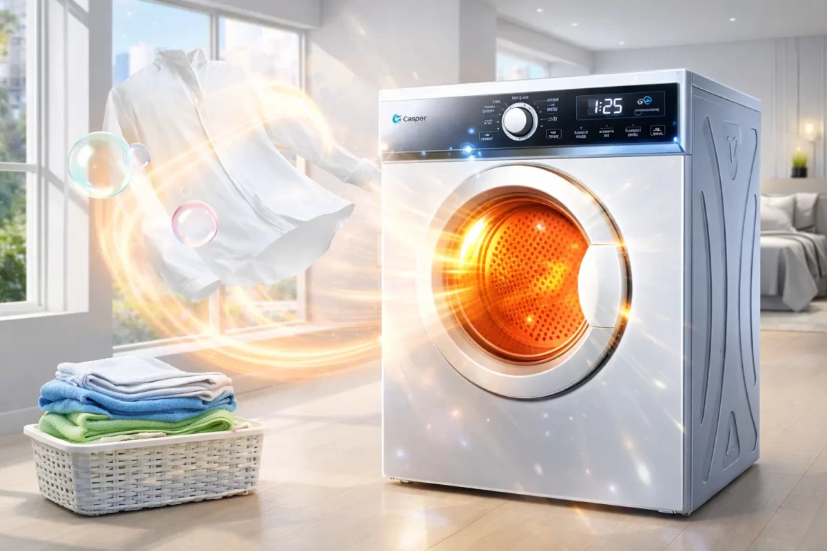 Ngôn ngữ thiết kế của Casper thường mang hơi hướng hiện đại, bóng bẩy với màn hình hiển thị lớn, chú trọng vào trải nghiệm thị giác trong các không gian căn hộ mới.