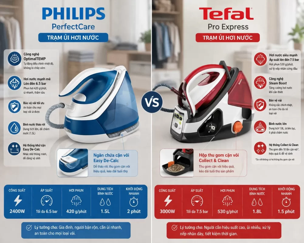  Cấu tạo tách rời bình chứa nước khổng lồ của Trạm ủi hơi nước chuyên nghiệp - Sức mạnh phun sương áp suất cao đè bẹp mọi nếp nhăn